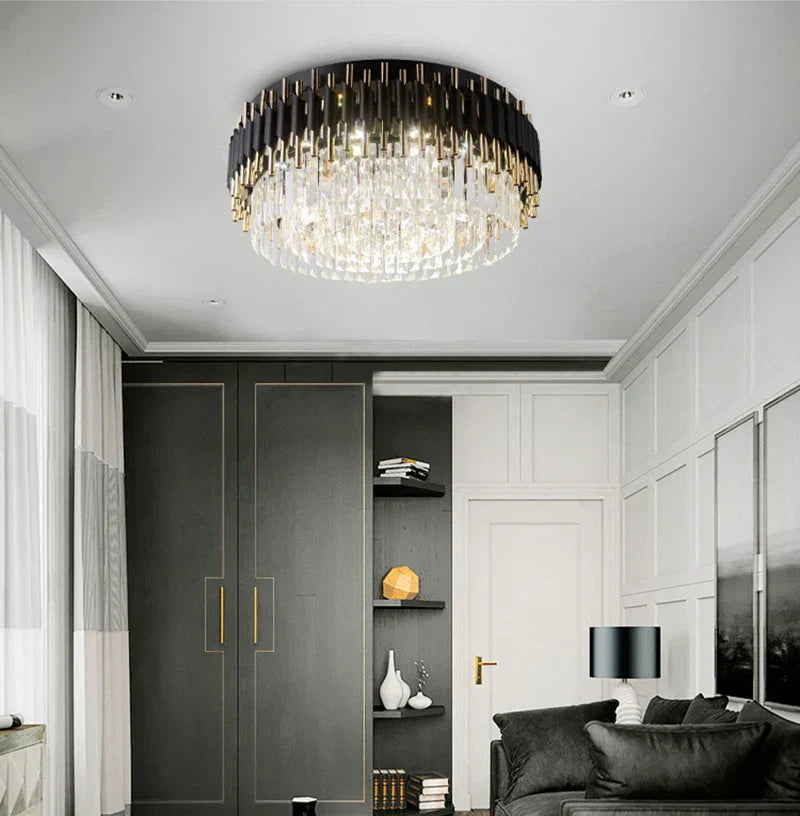 Elowen Crystal Noir Chandelier For Retro Modern Decor