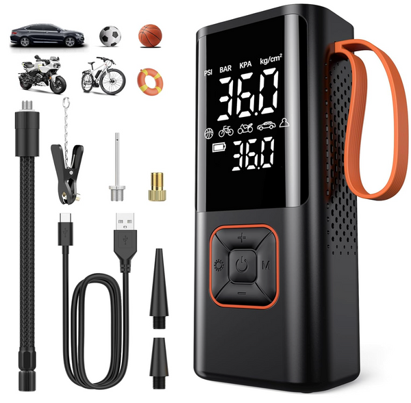 Bezdrátový přenosný vzduchový kompresor pro auto, motocykl, kolo a míč