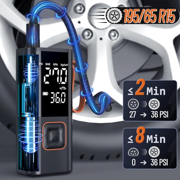 Bezdrátový přenosný vzduchový kompresor pro auto, motocykl, kolo a míč