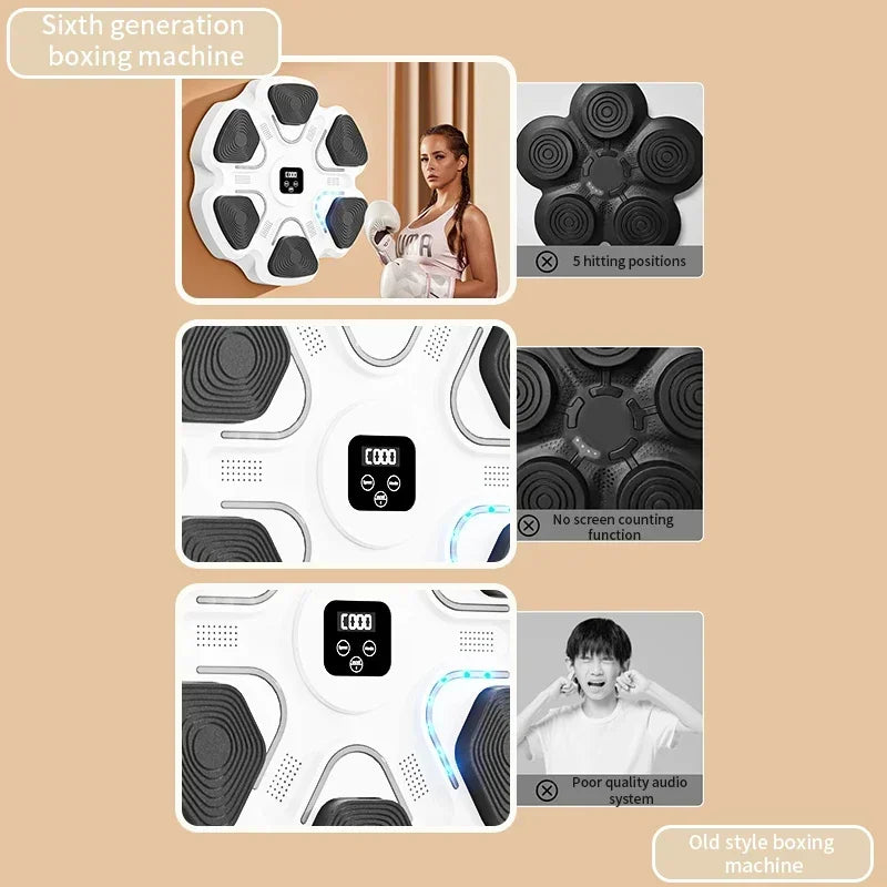 Smart Music Boxing Trainer – Interactive Wall Target for Fitness & Reflex Training