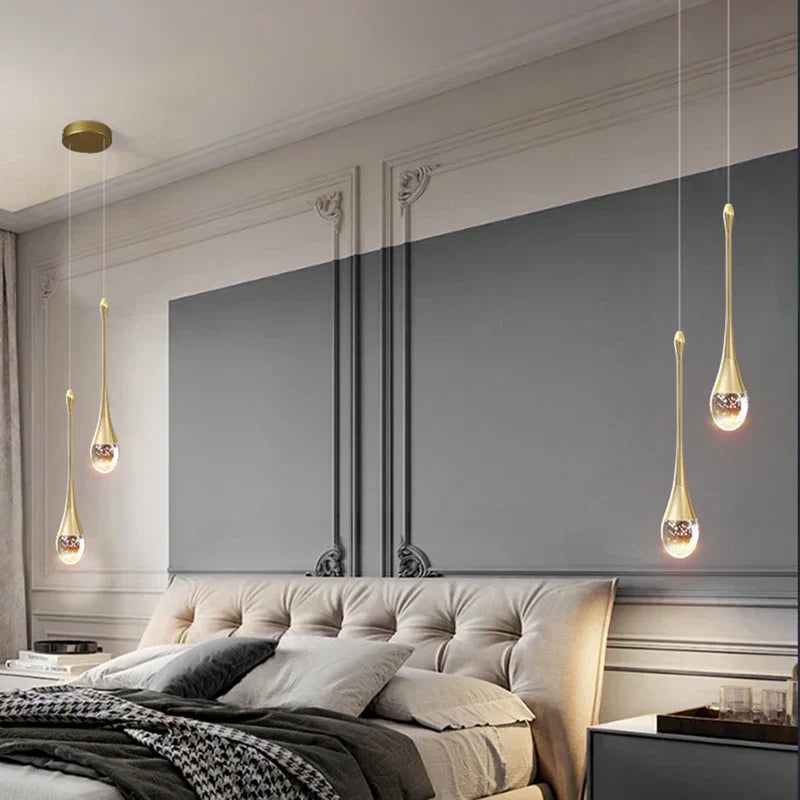 Lyra Teardrop Crystal Pendant Light for Dining Rooms