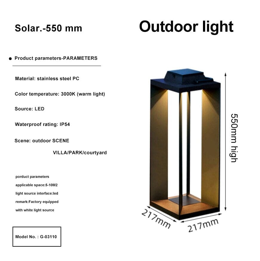 SolaraLux Solar Outdoor Floor Lamp Stainless Steel
