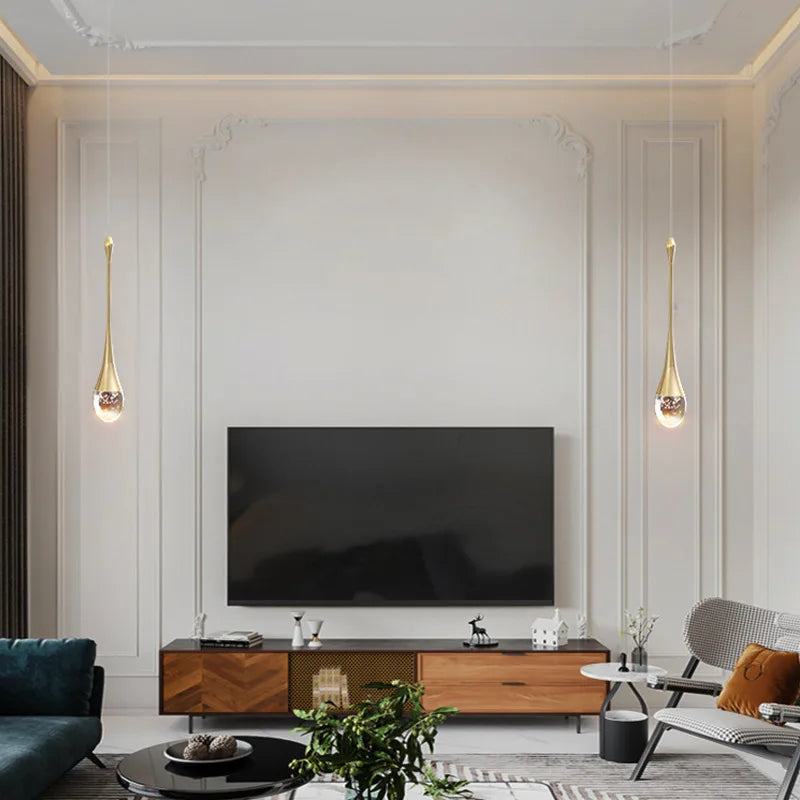 Lyra Teardrop Crystal Pendant Light for Dining Rooms