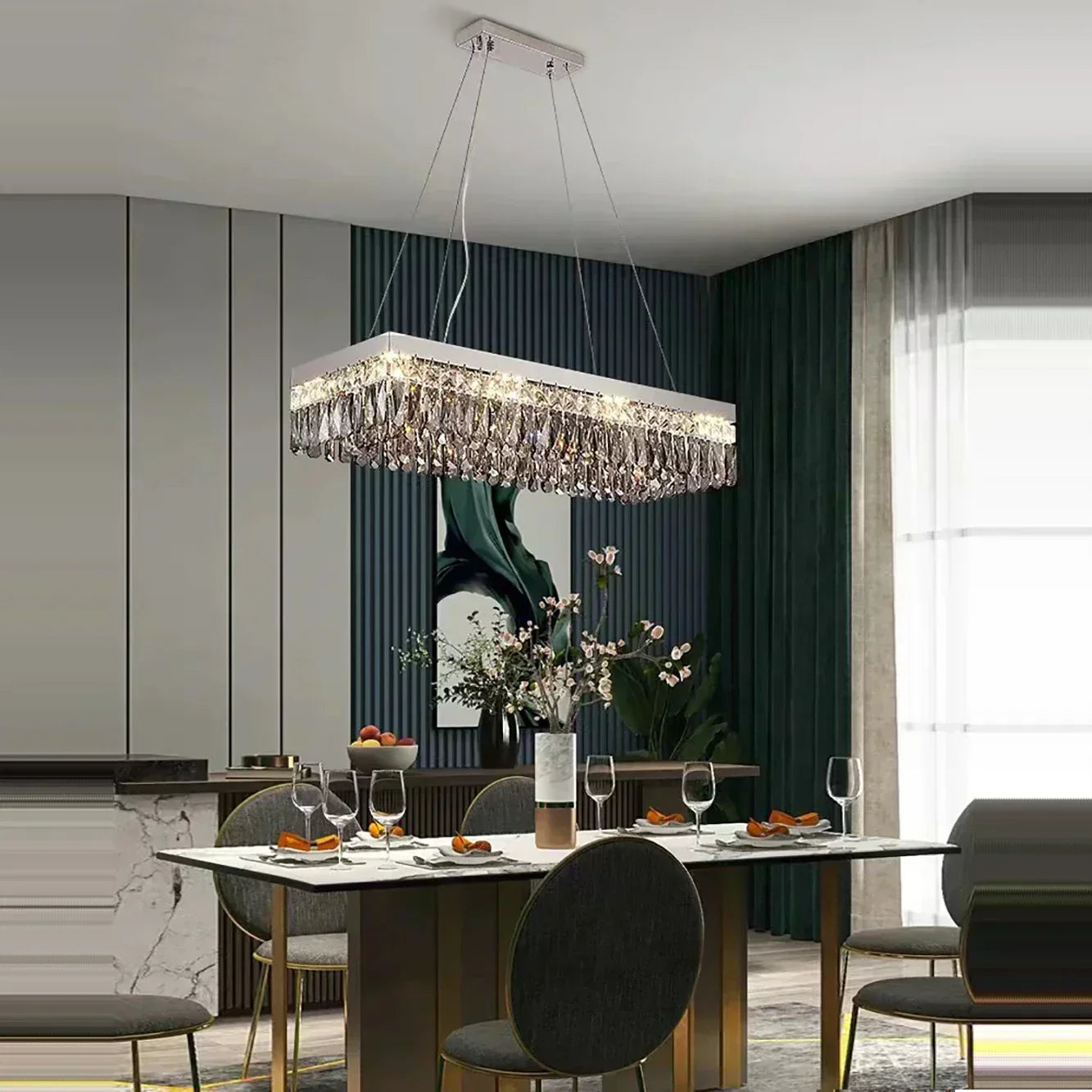 Astra Crystal Glow Collection Frosted Glass Lamps With Dimmable Light