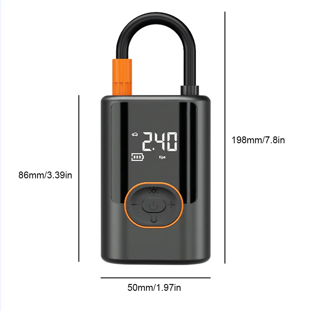 Cordless Tire Inflator with Battery - Portable, Fast & USB Rechargeable Air Pump