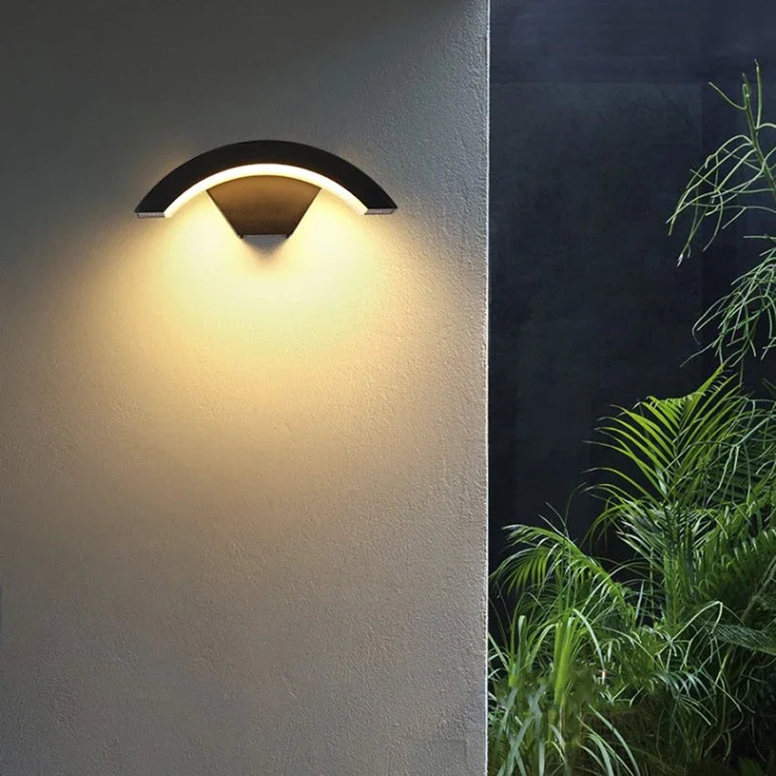 NovaArc Exterior Wall Lights in Aluminum with Acrylic Accents