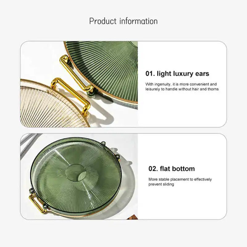 Luksus middagstallerken med gyllent håndtak