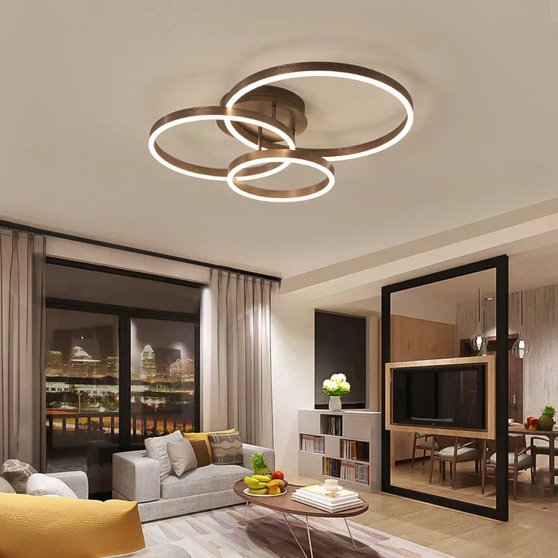NexaLume LED Circular Ceiling Light in Coffee Gold Finish