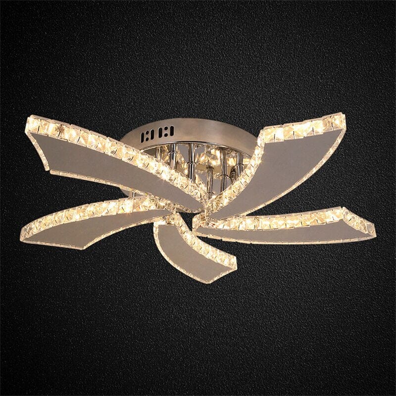Kirnova Three Ring Crystal Ceiling Light With Clear Crystals