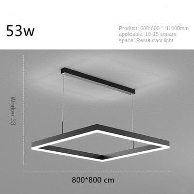 Aeris Square Chandelier With Aluminum Frame And Soft Pendant Glow