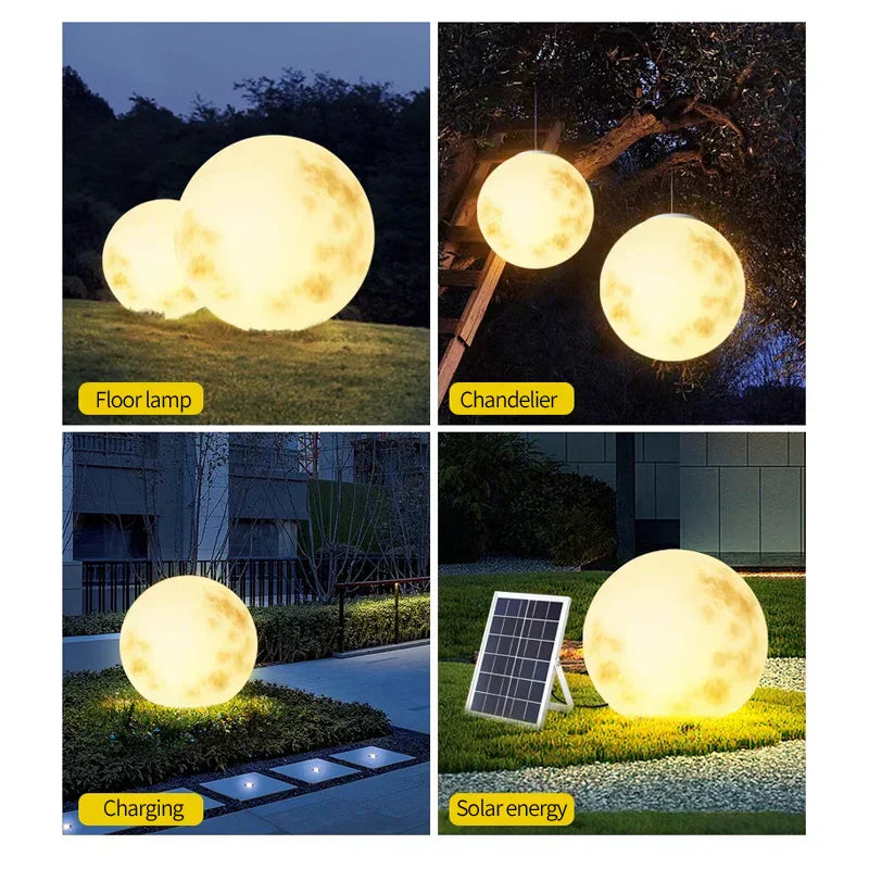 Lunara Nordic Outdoor Solar Moon Light Weatherproof Garden Glow
