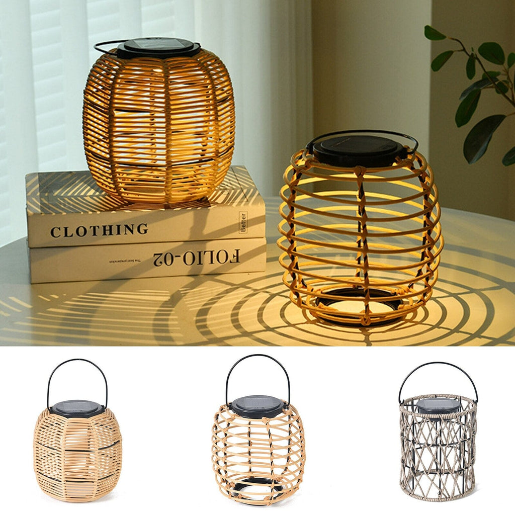 NovaRoo | Solar Outdoor Rattan Lantern Basket for Garden