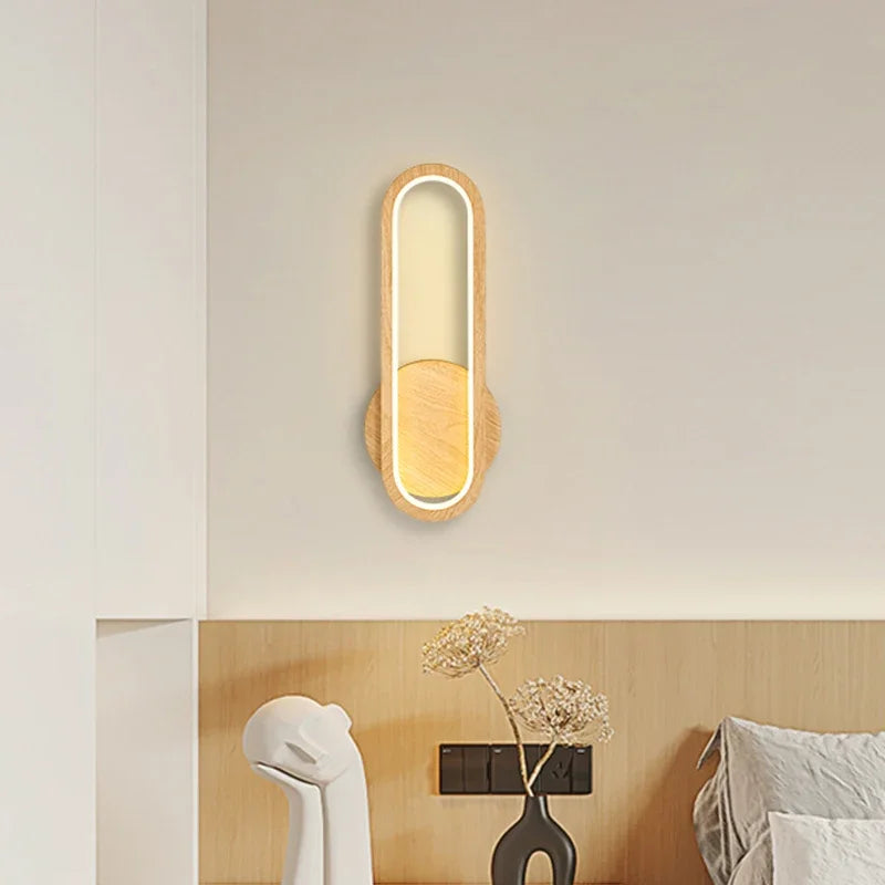 TimberLume Wooden Wall Light With Warm LED Glow Ideal For Cozy Corners