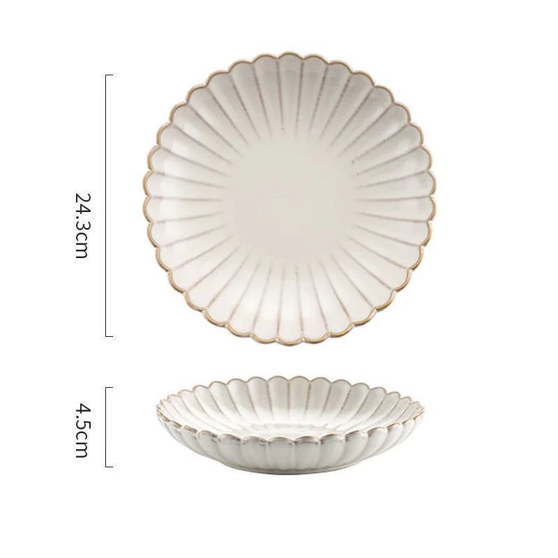 Azura Retro White Ceramic Plates