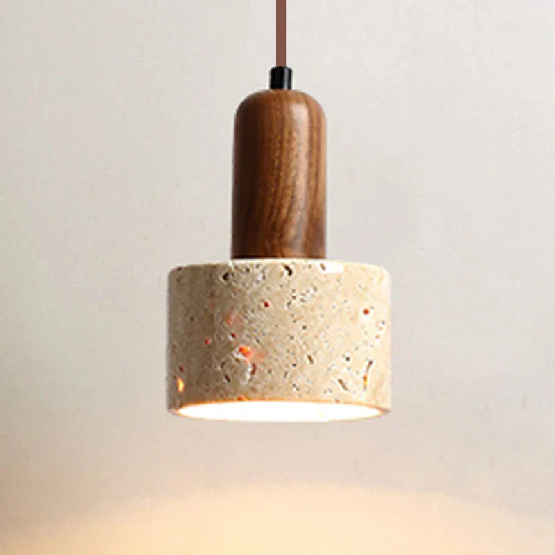 Wabi Sabi Pendant Lamp – Yellow Marble Lighting - Durable Travertine Material
