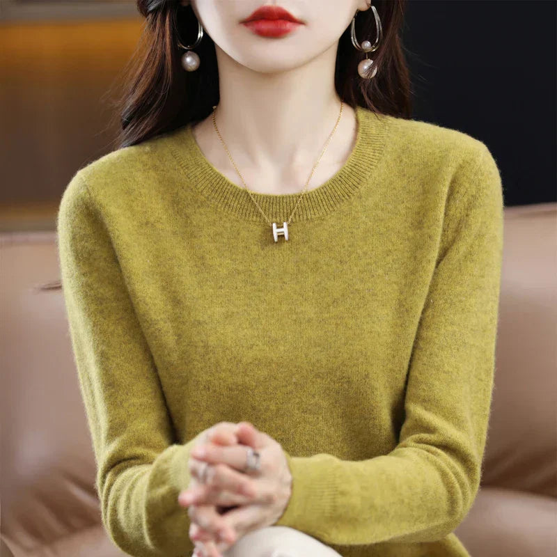 Claire: Camisola de caxemira 100% pura de lã para mulher