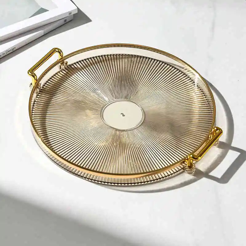 Luxury Dinner Plate With Golden Handle
