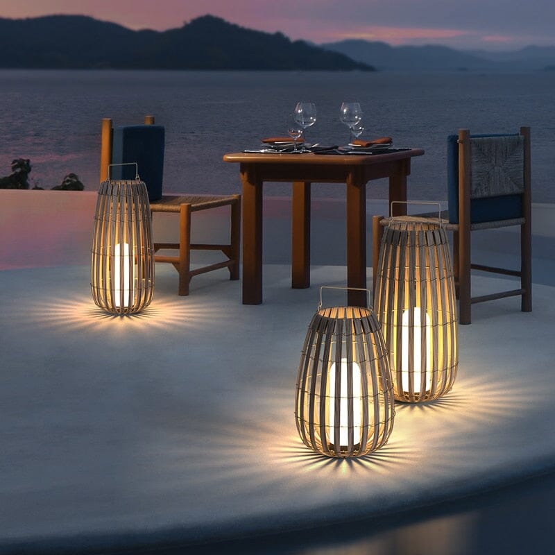 Liora Rattan Solar Lantern for Outdoor Garden Lighting
