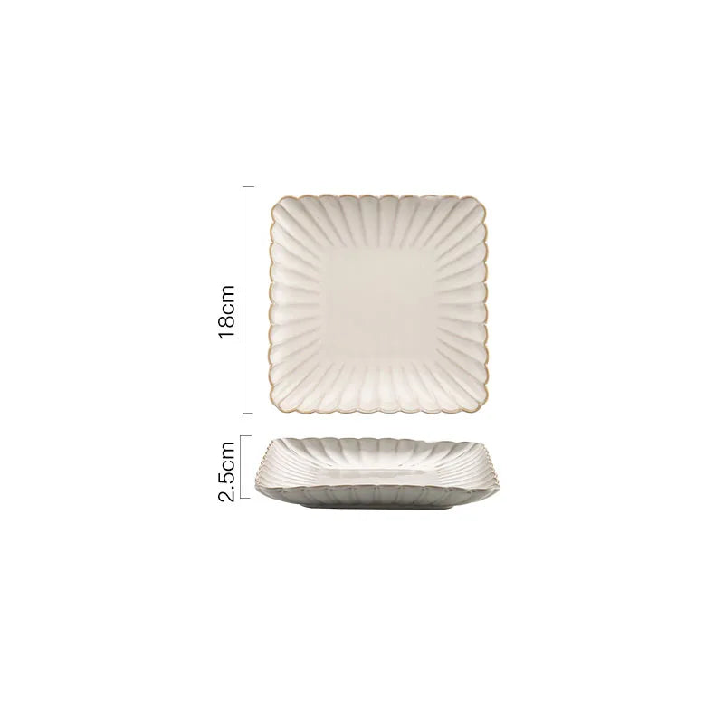 Azura Retro White Ceramic Plates
