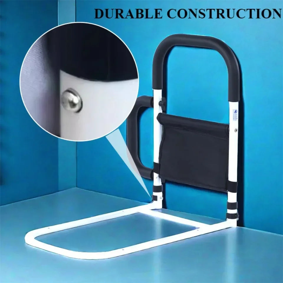 Nastavitelná opěrná lišta na postel s bočním madlem – bezpečnostní podpora pro seniory a pomoc při pohybu