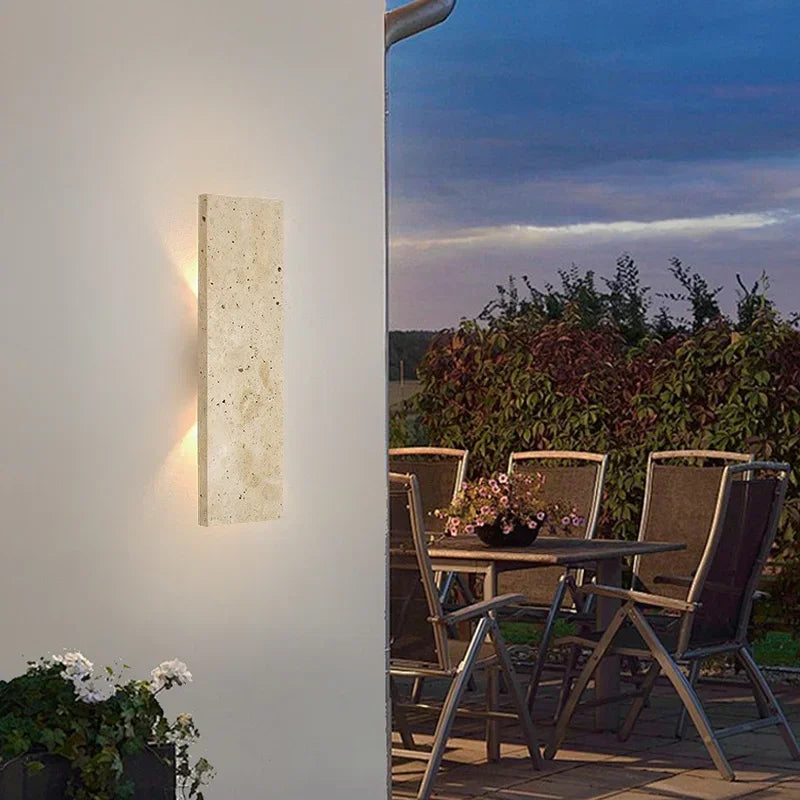 Outdoor Waterproof LED Wall Lamp with Natural Stone Design – Versatile Sconce Light for Indoor and Outdoor Use