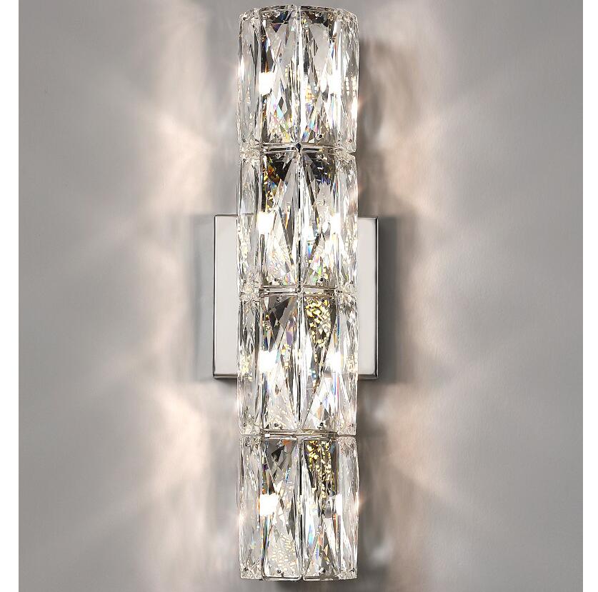 Astara Crystal Wall Sconce With Clear Shade And Stainless Steel Frame
