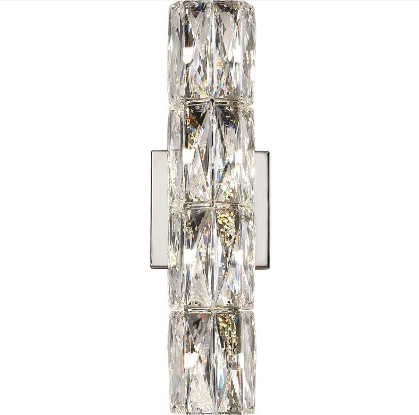 Astara Crystal Wall Sconce With Clear Shade And Stainless Steel Frame