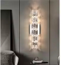 Astara Crystal Wall Sconce With Clear Shade And Stainless Steel Frame