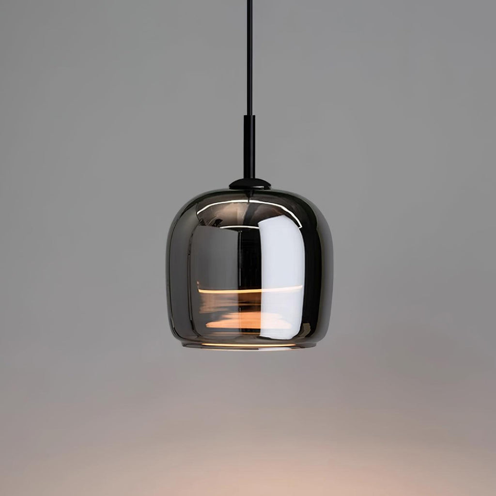 Smoky Glass Pendant Lamp for Bedroom | Modern Soft Glow Design