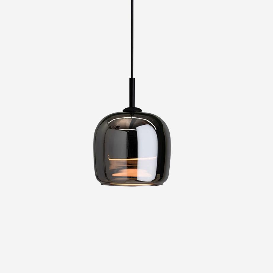 Smoky Glass Pendant Lamp for Bedroom | Modern Soft Glow Design