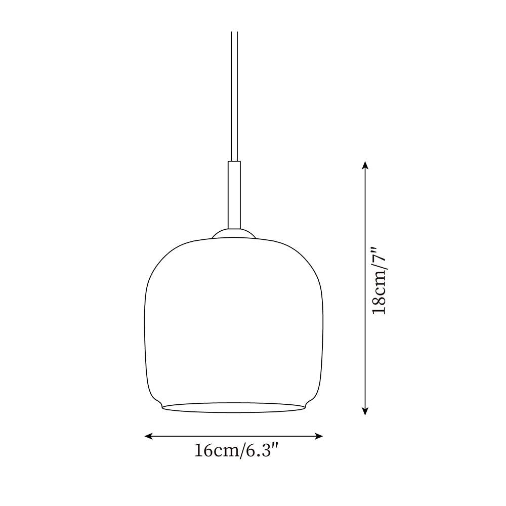 Smoky Glass Pendant Lamp for Bedroom | Modern Soft Glow Design
