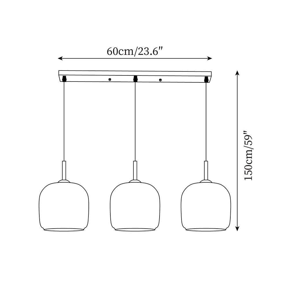 Smoky Glass Pendant Lamp for Bedroom | Modern Soft Glow Design