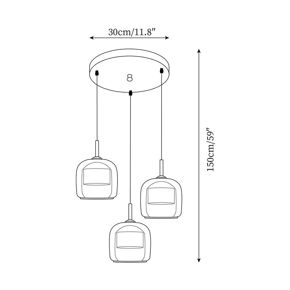 Smoky Glass Pendant Lamp for Bedroom | Modern Soft Glow Design