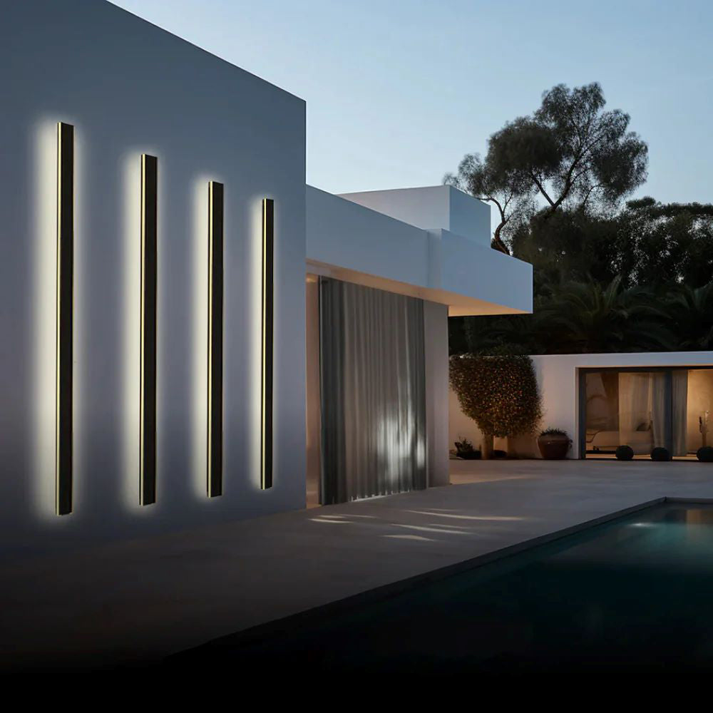 Stylish LED outdoor wall light IP65 | Minimalist, weatherproof wall lamp made of metal and acrylic for garden, patio, and corridor – dimmable, energy-efficient, and optionally with motion sensor