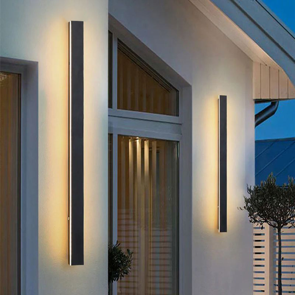 Stylish LED outdoor wall light IP65 | Minimalist, weatherproof wall lamp made of metal and acrylic for garden, patio, and corridor – dimmable, energy-efficient, and optionally with motion sensor