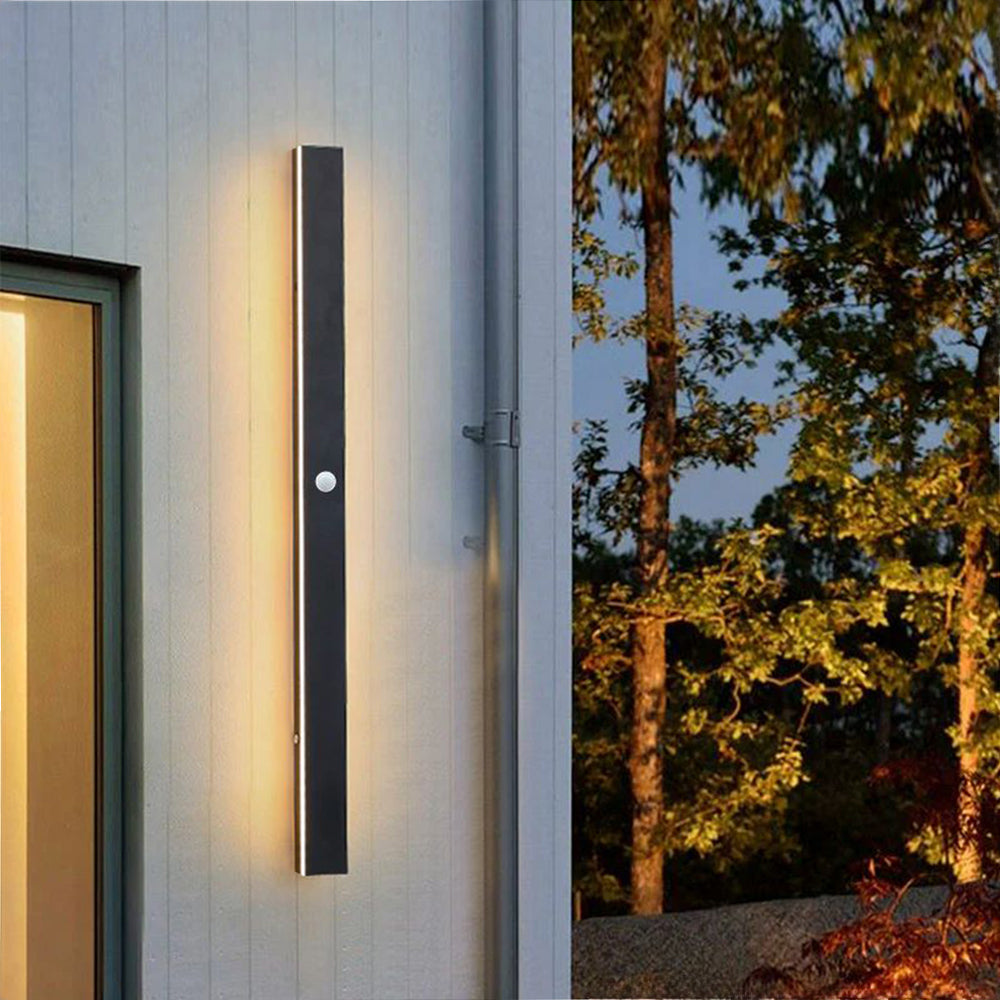 Stylish LED outdoor wall light IP65 | Minimalist, weatherproof wall lamp made of metal and acrylic for garden, patio, and corridor – dimmable, energy-efficient, and optionally with motion sensor