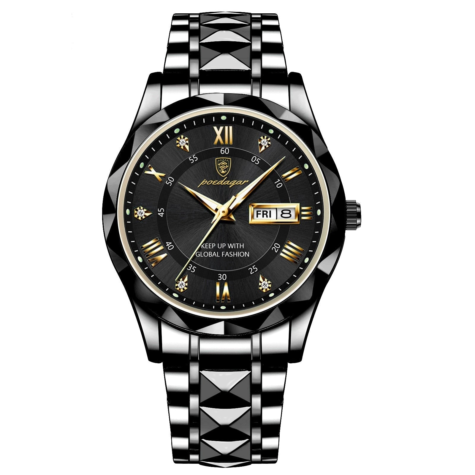 Stylish men's wristwatch made of stainless steel - Lumistel