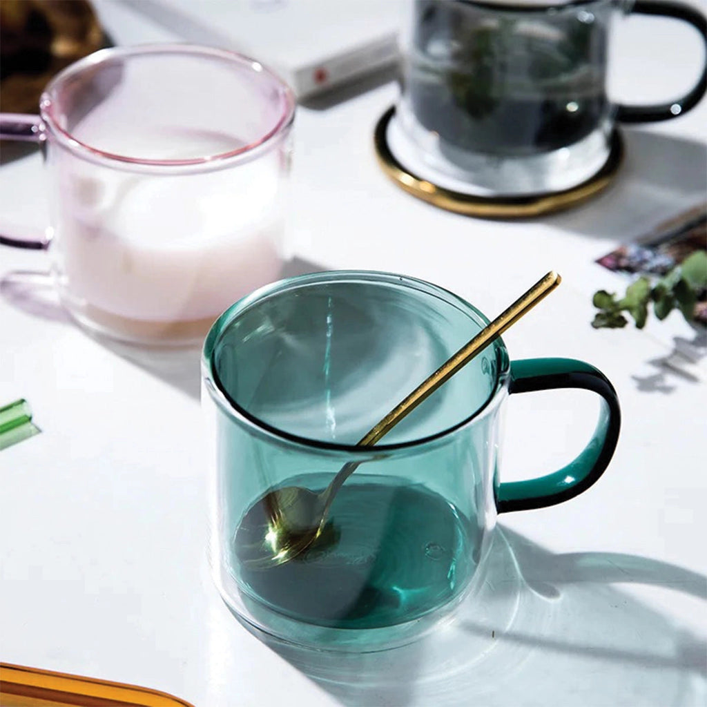 Astra Amber Glass Mug Heat Resistant Coffee and Tea Cup