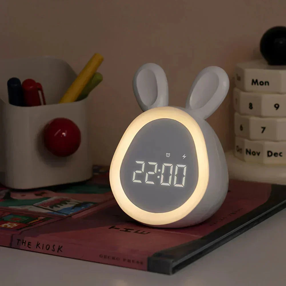 CuddleBun Kids Night Light and Clock USB Rechargeable