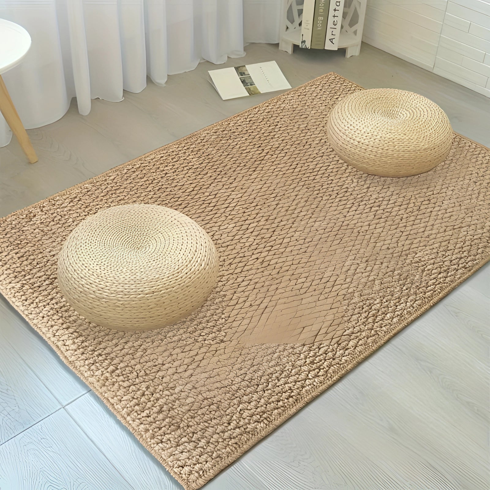Eco-Friendly Beige Indoor Doormat - Large, Non-Slip & Washable