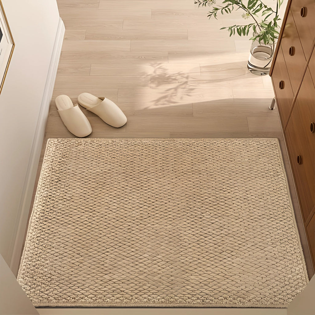 Eco-Friendly Beige Indoor Doormat - Large, Non-Slip & Washable