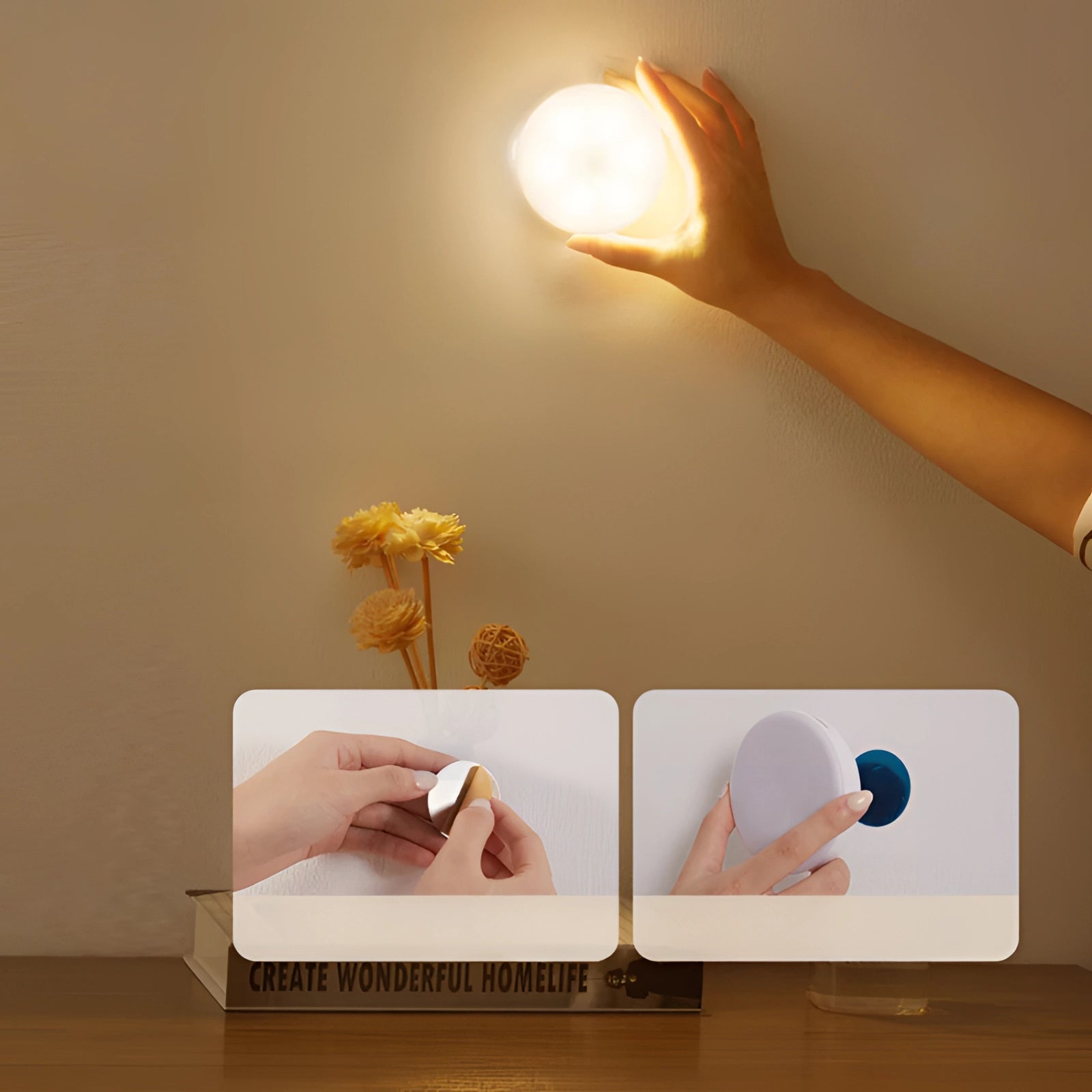 LumaPulse Motion Activated LED Light Wireless Rechargeable Energy Saving