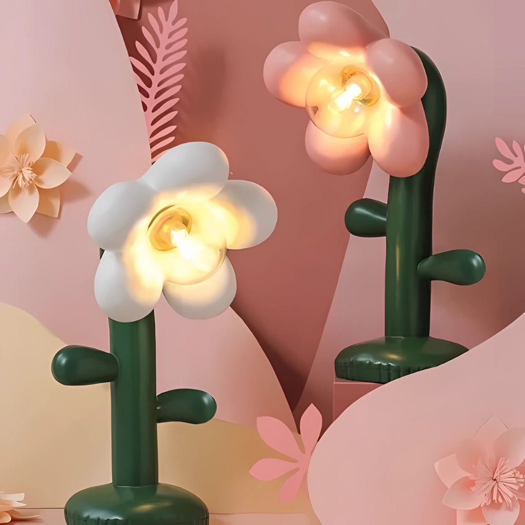 FloraNova Floral Table Lamp With Modern Petal Design And Warm LED Light