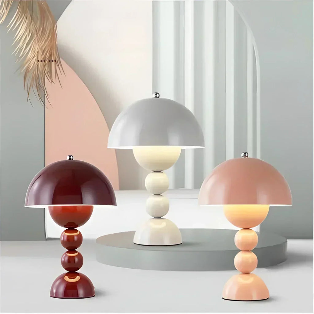 Luma Dome Table And Desk Lamp Mid Century Mushroom Style With Rechargeable Battery