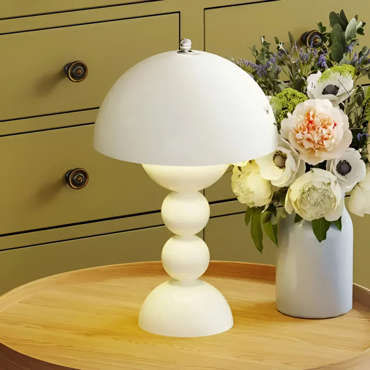 Luma Dome Table And Desk Lamp Mid Century Mushroom Style With Rechargeable Battery