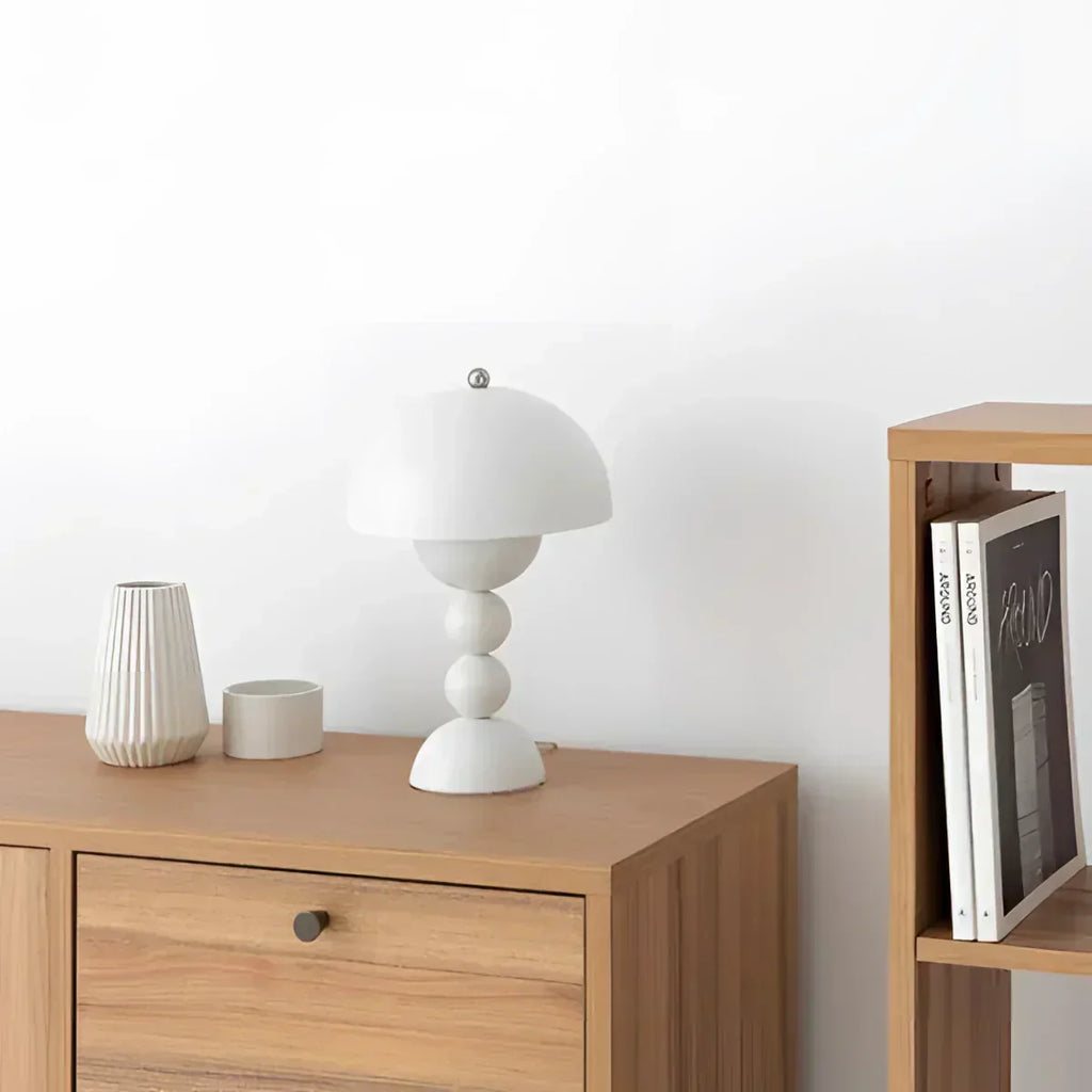 Luma Dome Table And Desk Lamp Mid Century Mushroom Style With Rechargeable Battery