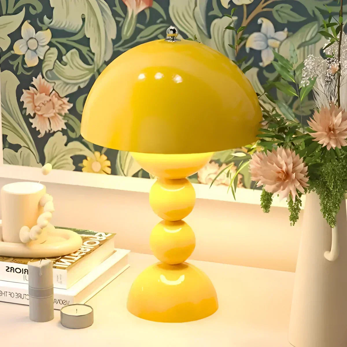 Luma Dome Table And Desk Lamp Mid Century Mushroom Style With Rechargeable Battery