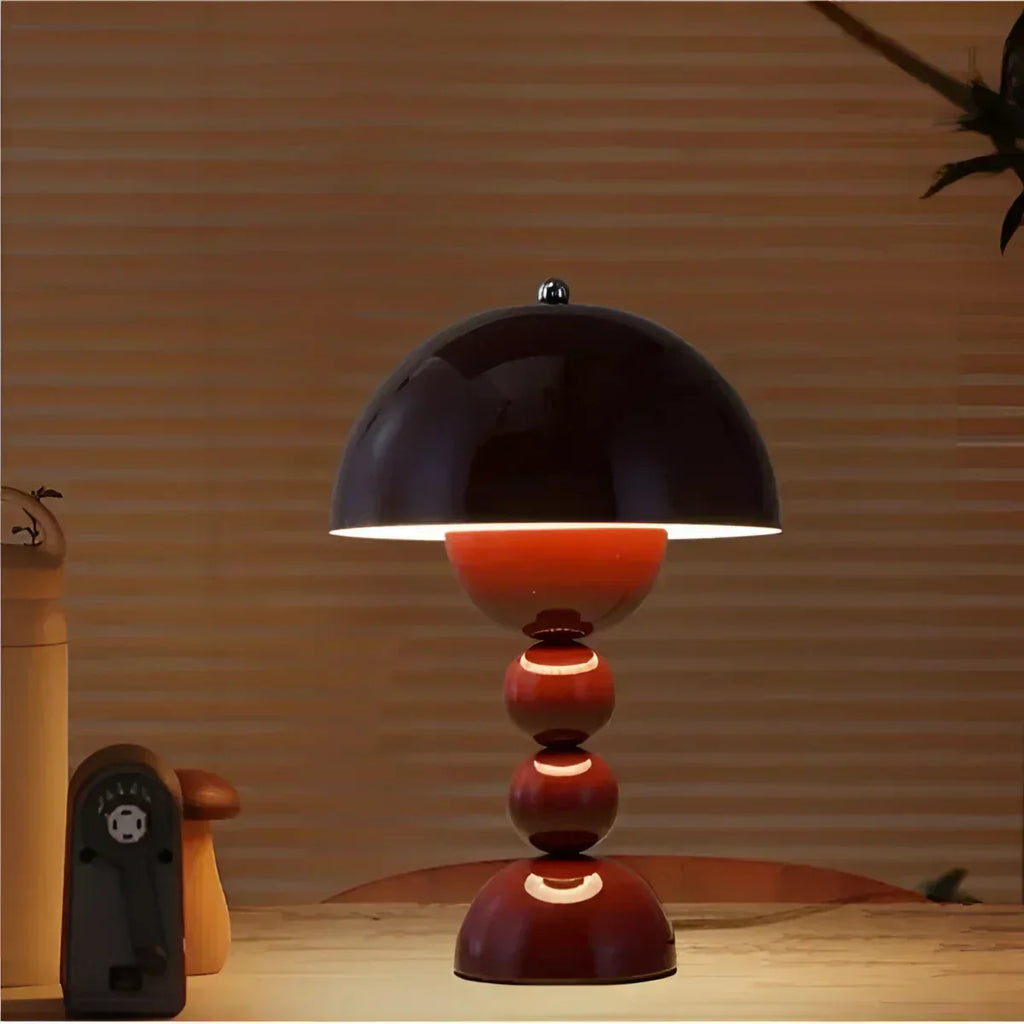 Luma Dome Table And Desk Lamp Mid Century Mushroom Style With Rechargeable Battery