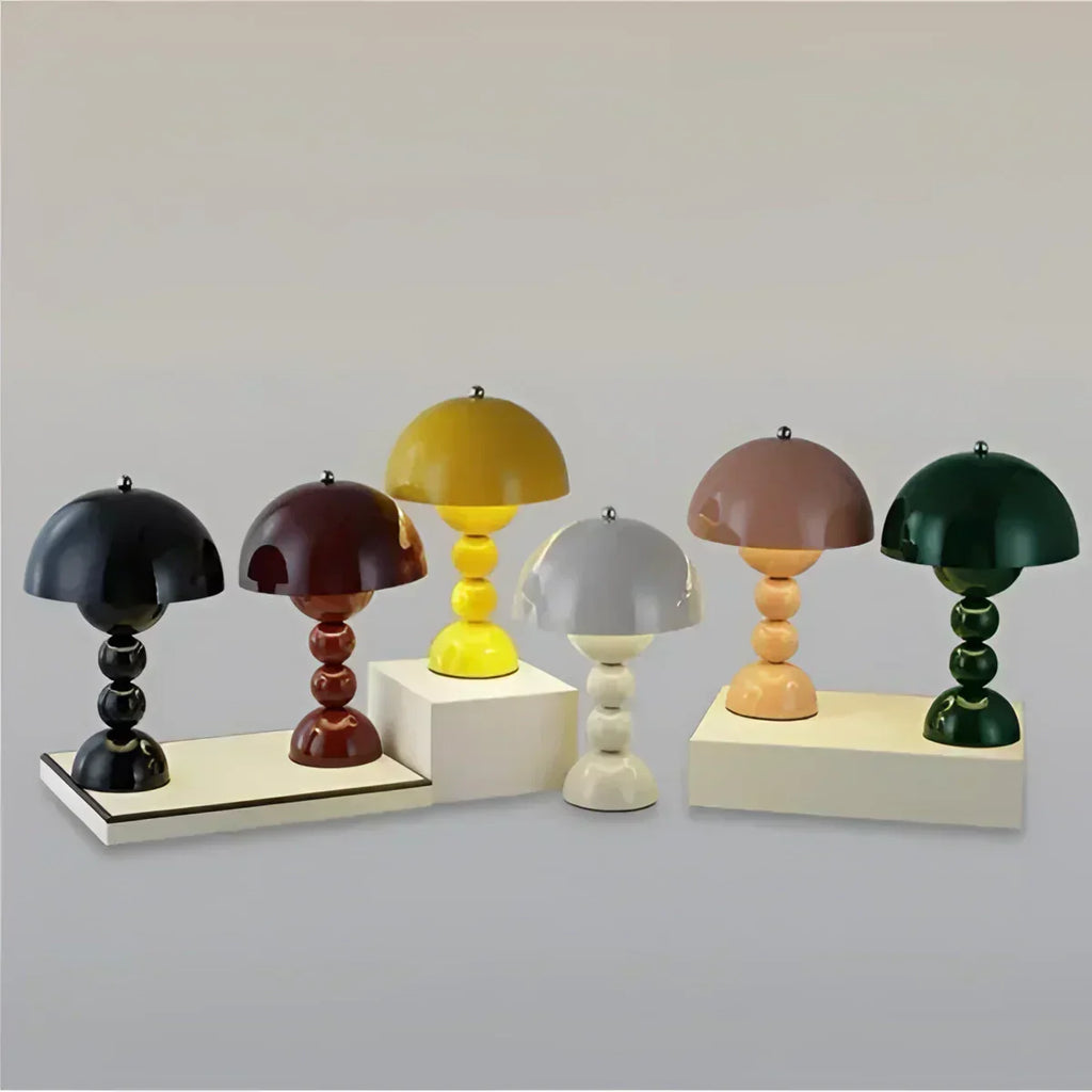 Luma Dome Table And Desk Lamp Mid Century Mushroom Style With Rechargeable Battery