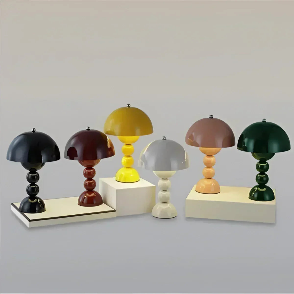 Luma Dome Table And Desk Lamp Mid Century Mushroom Style With Rechargeable Battery